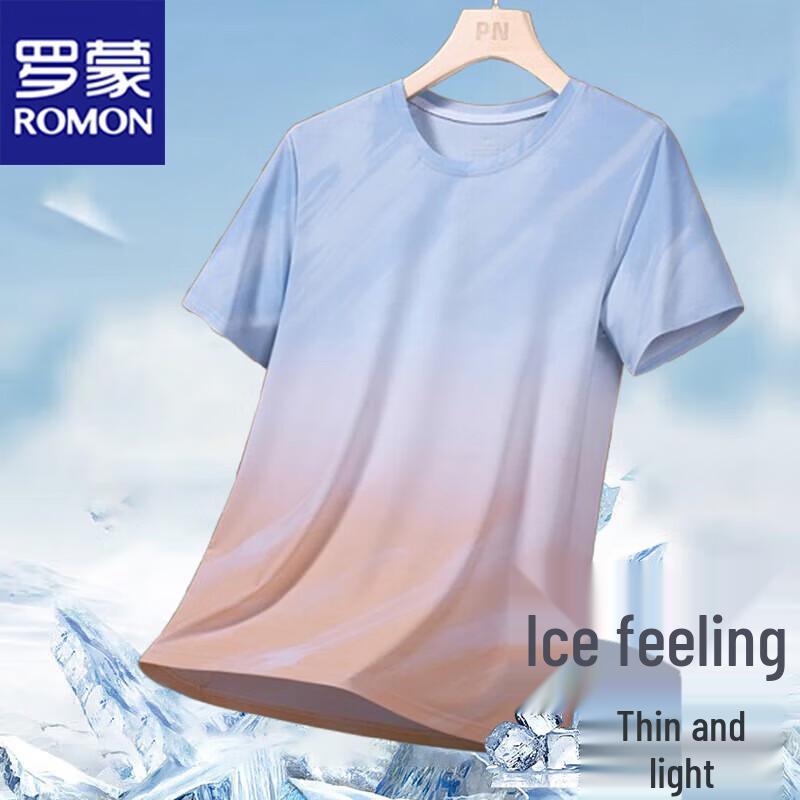 ROMON Men s Ice Silk Quick-Dry Casual Short-Sleeve T-Shirt 3XL