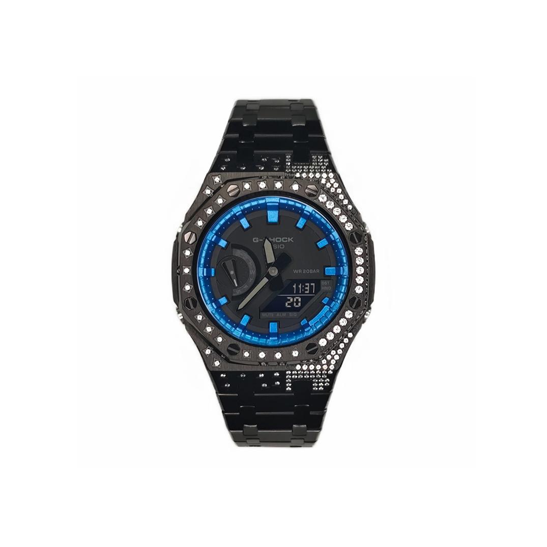 

CASIO Men Liquid Crystal,Analog Dual Display Series Black Watch GA-2100-1A1(Watch3--) Regular Watch Box