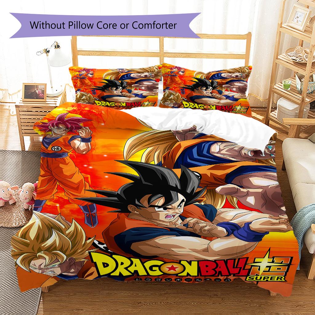 Biancheria da letto con motivo Son Goku, Set piumone Copripiumone Federa Regalo di compleanno per la casa (1 * copripiumino + 2 * federa, senza nucleo)