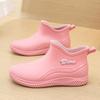 Men's short rain shoes non-slip trend student water shoes thermal rubber shoes kitchen fishing short rain boots women's