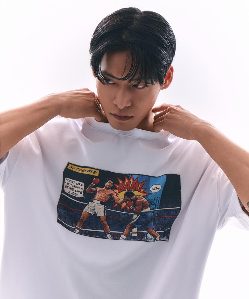Weideun [Ali] Ali Uppercut Grafico Manica Corta Bianco