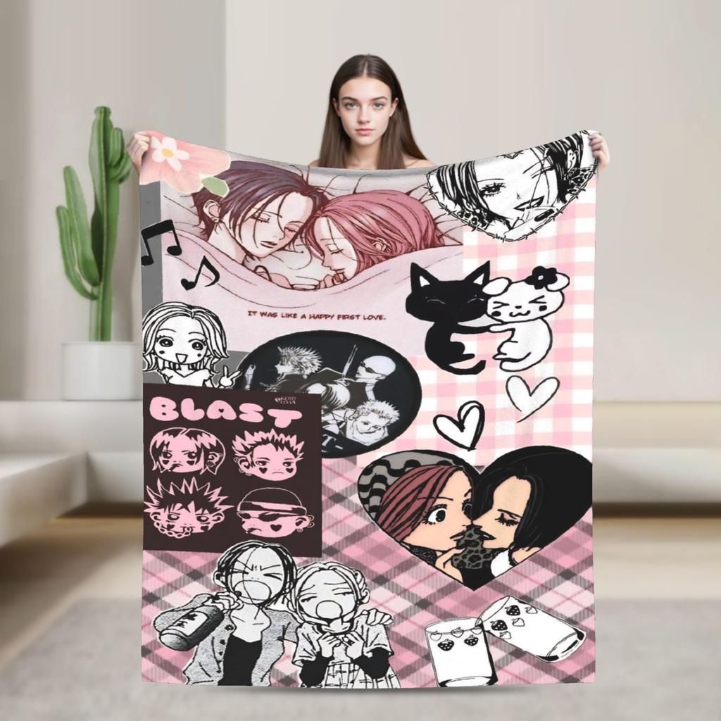 Nana Anime Blankets Flannel Funny Soft Throw Blankets for Chair Covering Sofa Autumn/Winter
