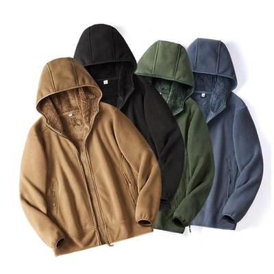 Veste Polaire Homme à Capuche en Peluche - Cardigan Épais et Chaud à Fermeture Éclair pour l'Automne et l'Hiver.