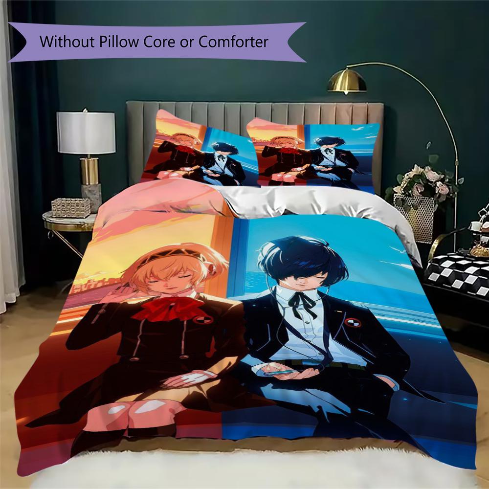 Persona Pattern Bedding uilt Set uilt Cover Pillowcase Home Decoration Birthday Gift (1 * duvet cover + 2 * pillowcase without core)106