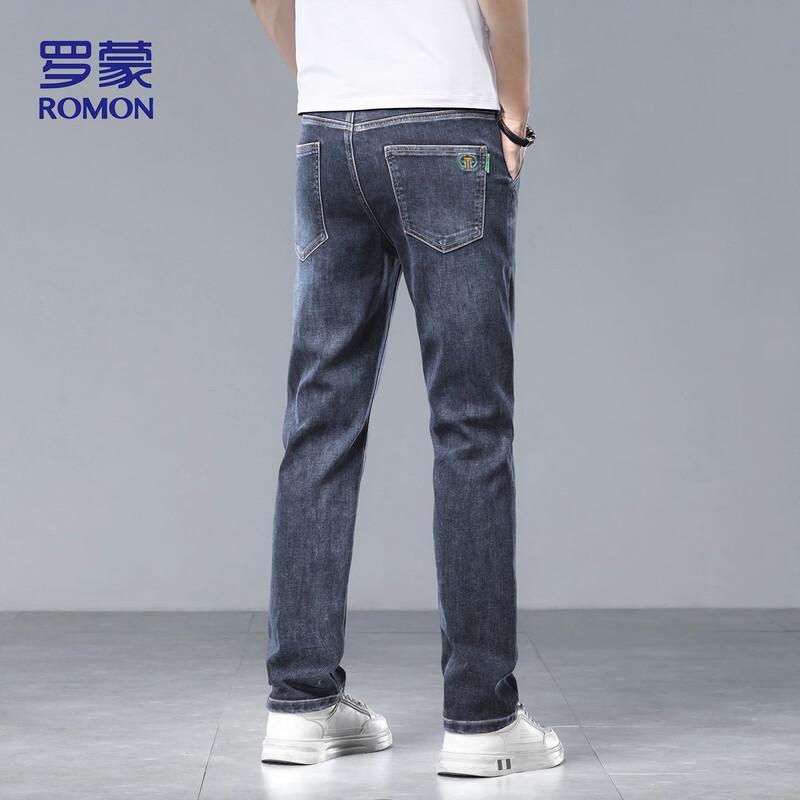 ROMON Men's 882 Loose Straight-Leg Stretch Jeans