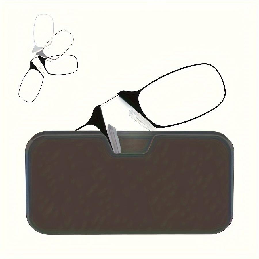 Portable Reading Glasses Legless Nose Clip Reading Glasses Glasses Case Can Stick On Mobile Phone Easy To Carry