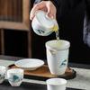 White Porcelain Mutton Fat Jade Kung Fu Tea Set - Perfect for Home, Workplace, or Gift