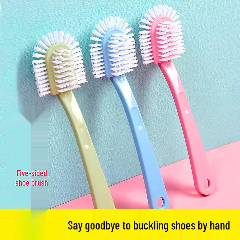 Fünfseitige doppelseitige Schuhbürste mit harten Borsten zur Fleckenentfernung und Tiefenreinigung
