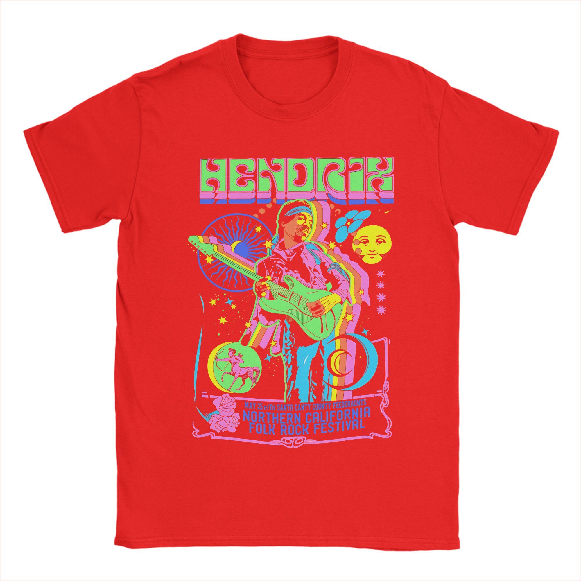 

Jimi Hendrix TShirts Men Vintage 100 Cotton Tee Shirt Round Neck Short Sleeve T Shirts Gift Idea Clothes S