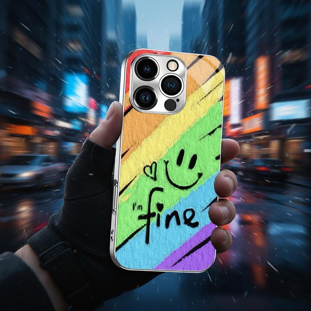 

Colorful For Electroplated Glass Phone Case For iPhone 17 16 15 14 13 12 11 Pro Max Plus 16E 17Air Cover iPhone 11 ProMax