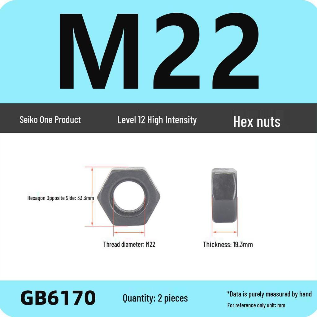 Black Galvanized Nickel-Plated Iron Hex Nut Screw Cap, GB Grades 4.8/8.8/12.9, Sizes M4/M5/M6/M8