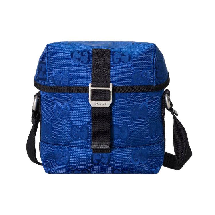 

GUCCI GG Jacquard Nylon Mini Crossbody Bag Blue Black Silver Hardware Shoulder Bag for Men Women Daily Commute Travel Shopping 643858-H9HKN-4267 Gift Set(Basic Set+Box+Shopping Bag)