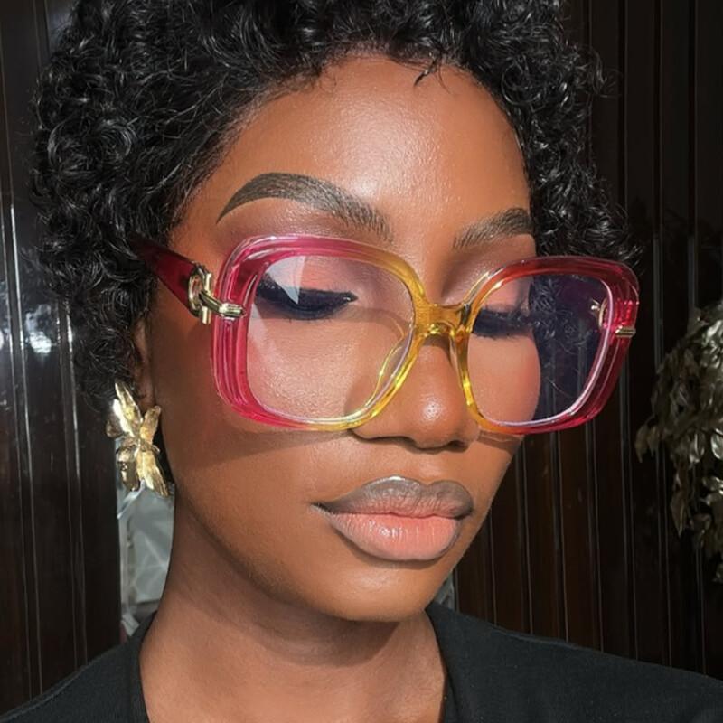 Elegant Green Square Reading Glasses Women Large Frame Presbyopia Eyeglasses Anti Blue Light High-Definition Eyewear