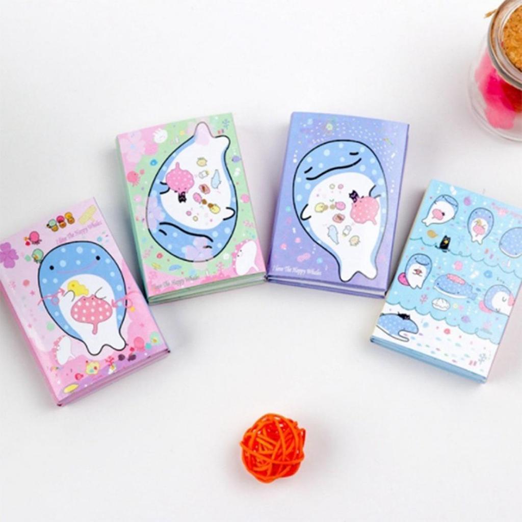 Cute Bookmark Gift Whale Foldable Sticky Notes Memo Paper Sticker