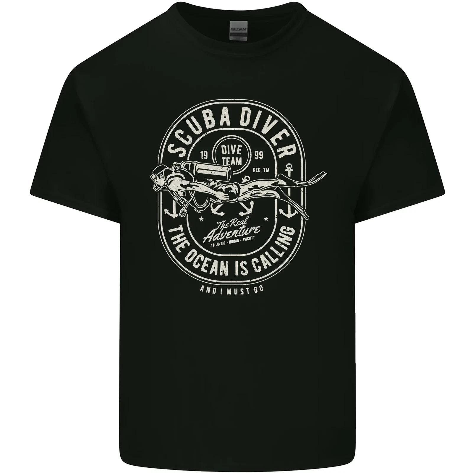 Scuba Diver the Ocean Is Calling Diving Kids T-Shirt Childrens L
