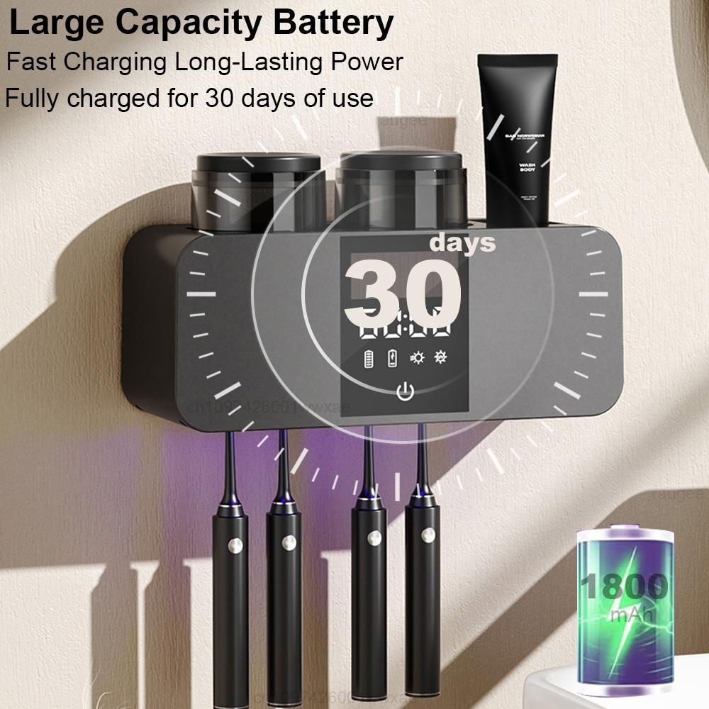 Electric UV Toothbrush Sterilizer Wireless Toothbrush Dryer Rechargeable Wall Mounted Electric Toothbrush Sterilization Holder