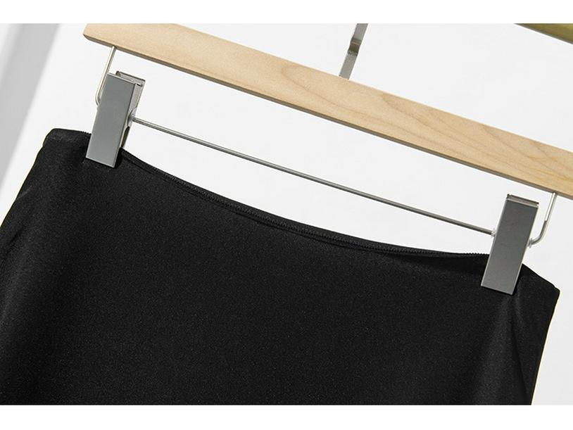 Francuska jedwabna spódnica midi - Jednolity kolor, wyszczuplająca, jedwab morwowy, elegancka damska odzież letnia