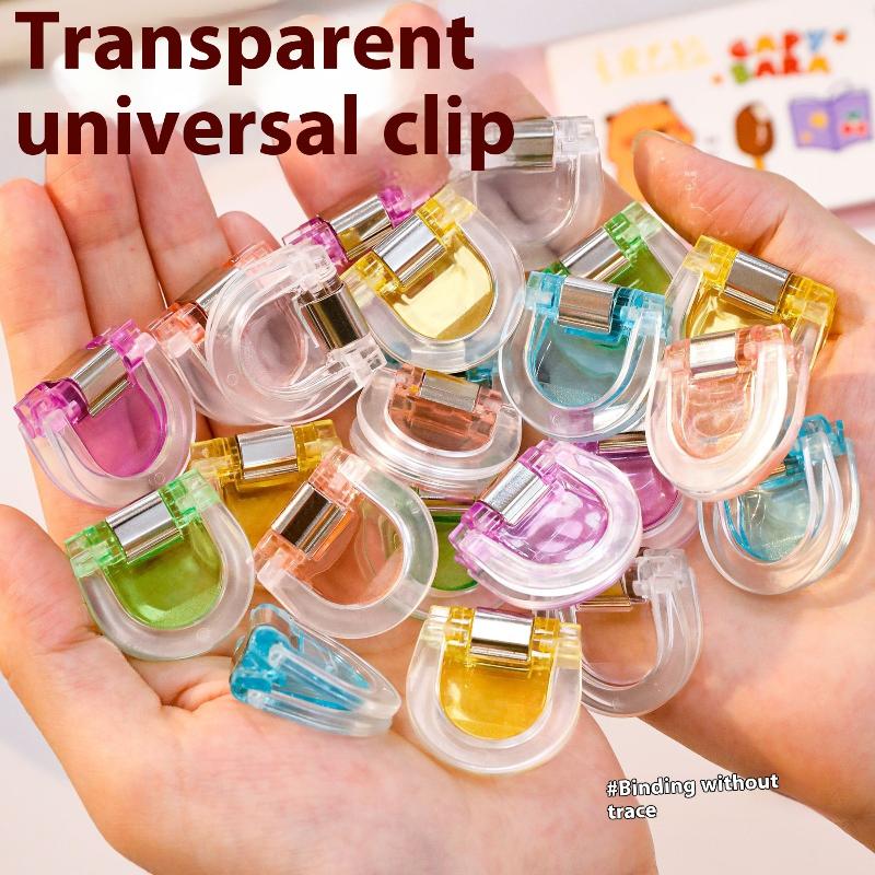 5/10Pcs Colorful Transparent Mini Multifunctional Clip Storage Clip Sealing Clips Binding Clip File Clip Binding Handbook Clip
