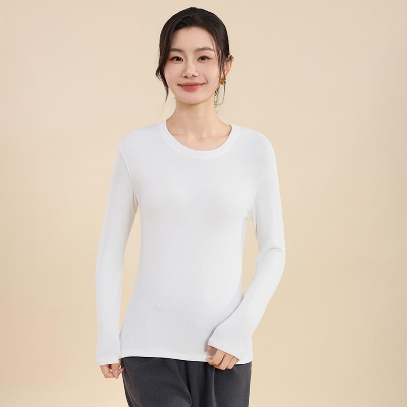 TIFICY Women's Fashion Casual Solid Color Print Spring Fall Long Sleeve O-Neck Pullovers & Long Sleeves