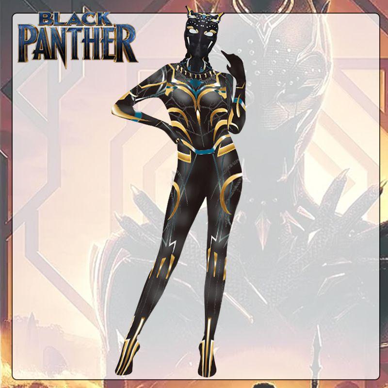 

Black Pantherwakanda Forever Letitia Wright Women s Elastic Bodysuit Headwear Cospaly 180