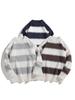 Men's Japanese Casual Striped Knit Pullover - 2025 Autumn/Winter Long Sleeve Round Neck Sweater