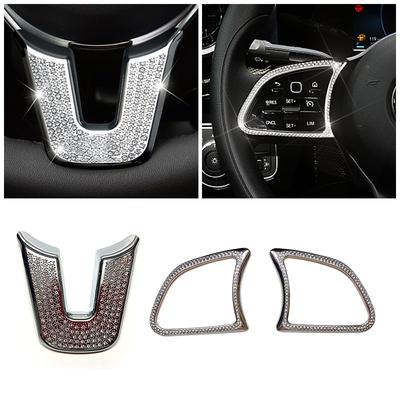 For Mercedes Benz A B C E CLA CLS GLA GLB GLC GLE Class Car Part Refit Steering Wheel Button Frame Trim Crystal Diamond