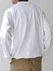 SHIPS Any T-shirt, Organic Cotton, Single Point Logo Print and Embroidery, Spindle, Long Sleeve, Men's, White, Size L, 712040059