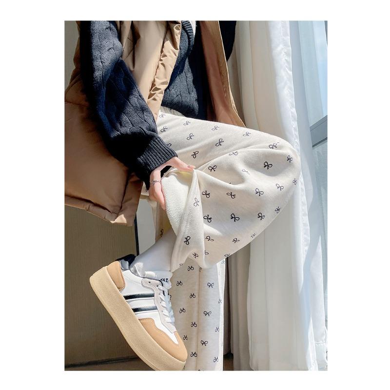 Winter Fleece Thickened High Waist Wide Leg Pants Straight Pants Yamamoto Pants Wide Leg Pants