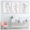 Lijntekening Muurkunst Canvas Poster Abstracte Vrouw Eenvoudig Schilderen Minimalistische Print Decoratieve Afbeelding Woonkamer Decoratie