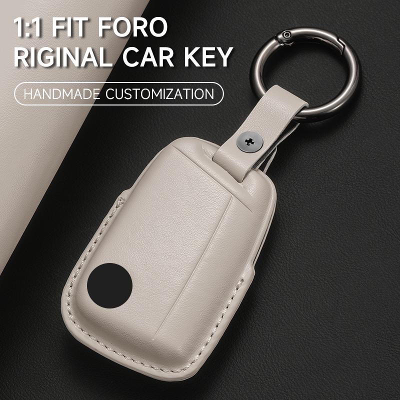 Genuine Leather Car Key Case Cover Key Bag For Vw Volkswagen Tiguan Mk1 Mk2 Magotan Passat B5 B8 Golf 45 Protect Set Accessories