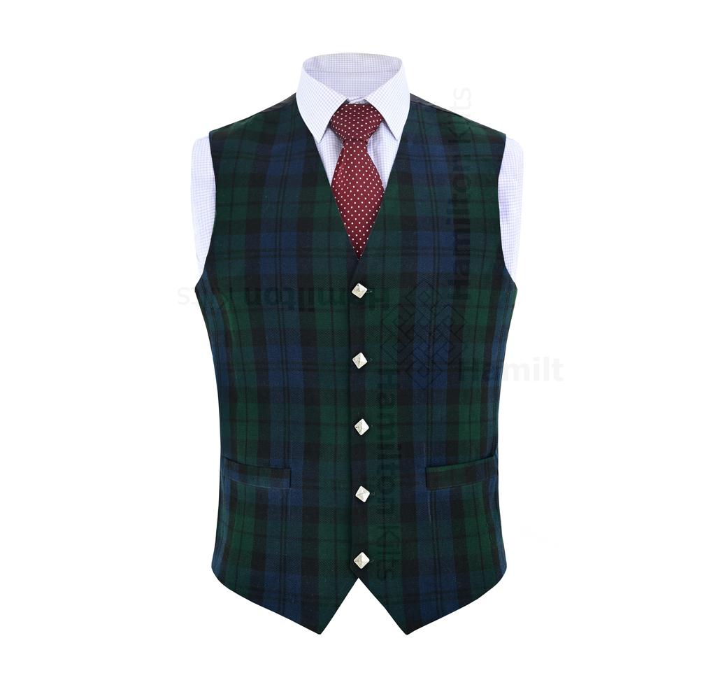 Skotská tartanová vesta s knoflíčky z bodláku Tradiční vesty Highland Party Wedding Oblečení