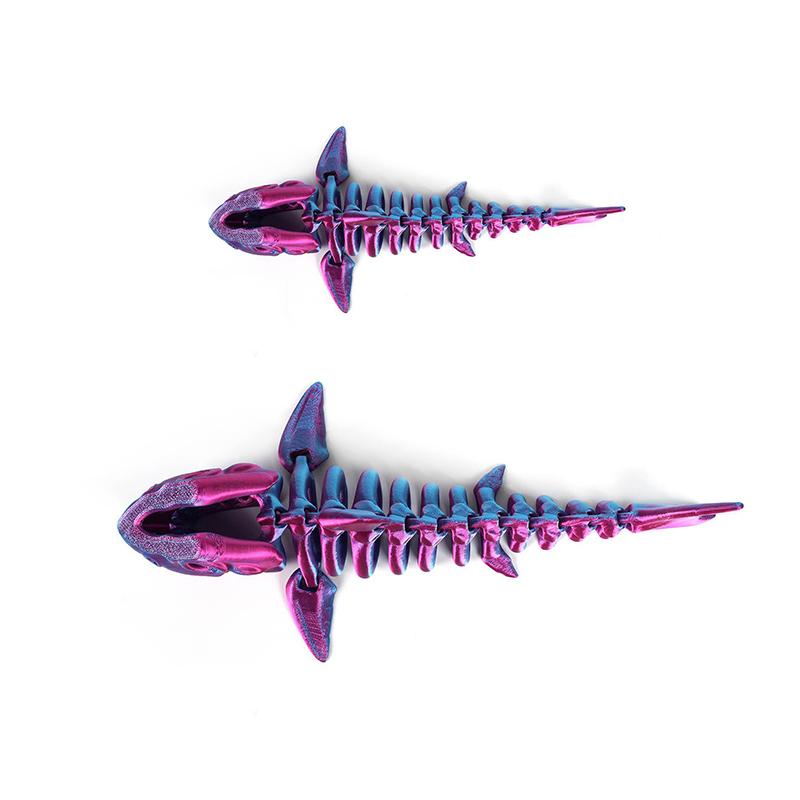 3D Printed Shark, Skeleton Model Jointed Full Movable Birthday Gift Realistic Animals Decorative Desktop