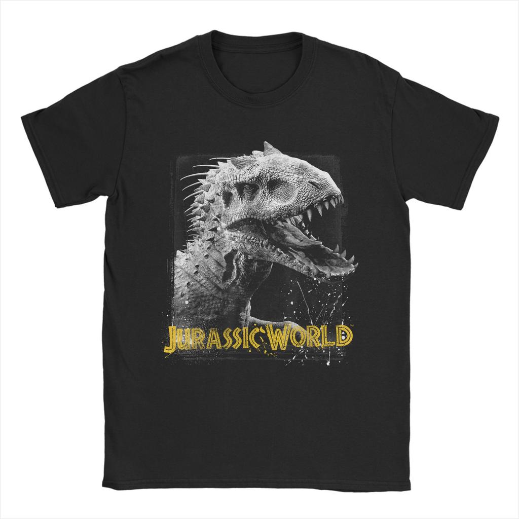 Jurassic World Indominus Rex Grün Schema T-Shirts für Herren Lustiges T-Shirt Rundhals T-Shirts Kurzarm Kleidung Übergröße