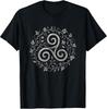 Triskelion Celtic Spiral Druid Pagan Leaf Nature Art Symbol T-Shirt