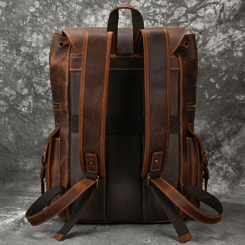 Vīriešu Retro Mugursoma Crazy Horse Ādas