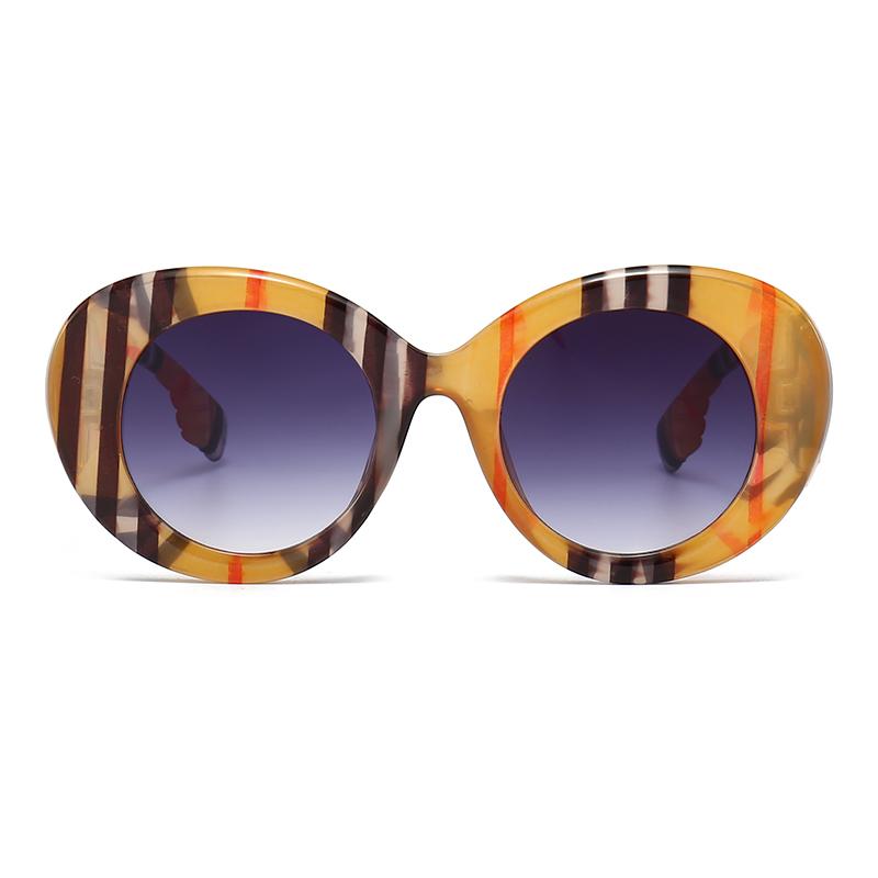 Large Frame Round European And American Street Style Ins Colorful Sunglasses Trendy Retro Catwalk Sunglasses