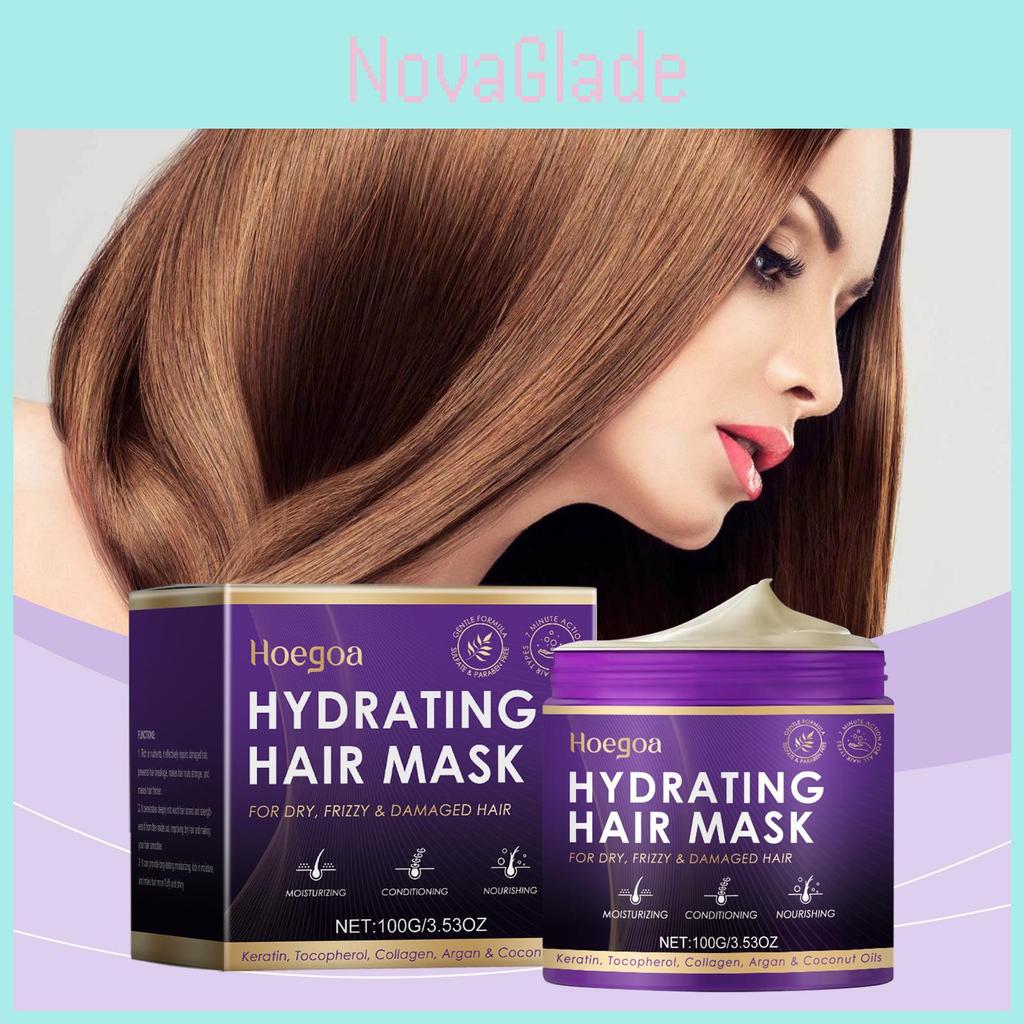 Hoegoa Moisturizing Hair Mask Nourishing Hydrating Repairing Dry Frizzy Smooth Hair Treatment