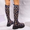 Fashion Chunky Platform Knee High Boots Women Autumn Winter Fashion Elastic Knit Socks Boots Woman Thick Sole High Tube Long Botas Mujer