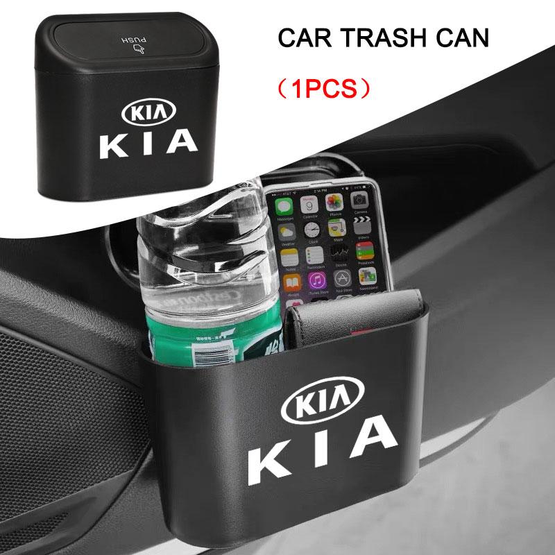 1pcs Car Trash Bin Hanging Garbage Case Storage Box Square Pressing Trash Can For KIA K5 K9 Sorento Ceed Sportage Carnival Stinger Forte Niro Cadenza