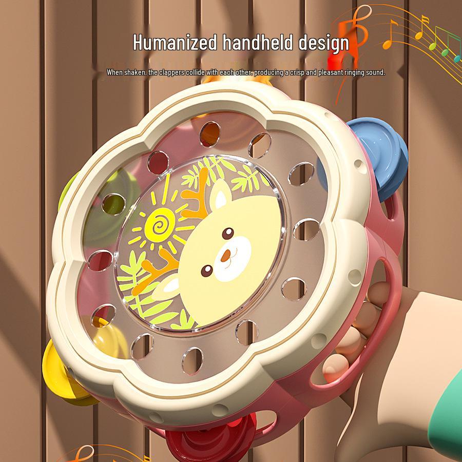Free Shipping: Children's Educational Hand Drum & Tambourine Soothing Rattle Toy