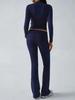 AYJ24T888 Women's Fashion Slim Fit Solid Color Tracksuit - Short Sleeve, Long Pants, Spring/Summer Collection