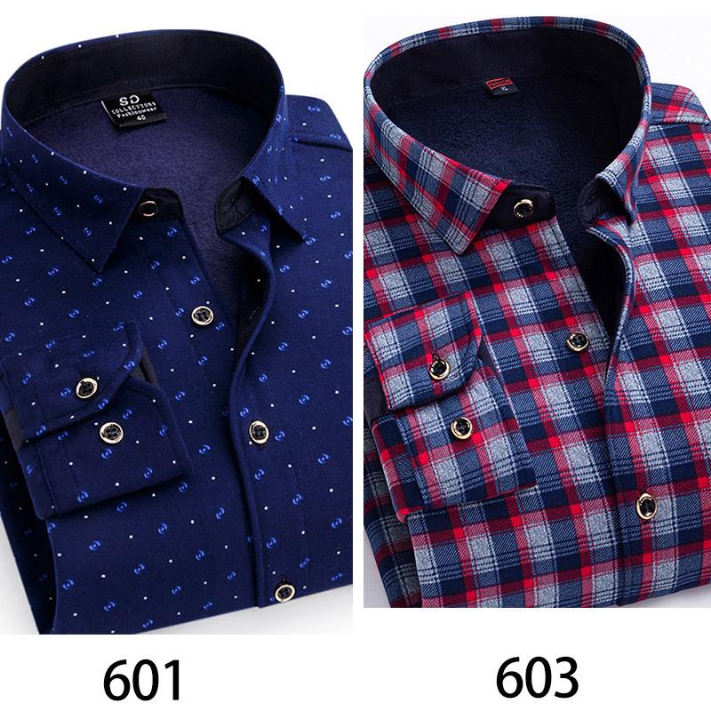 2024 Herren Kariertes Langarm Dickes Warmes Hemd für Herbst und Winter