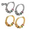 1 Pair Women Huggie Earrings Polished Colorful Flower Cubic Zirconia Small Ear Hoop Lightweight Metal Ear Jewelry for Daily Wear Dating Party