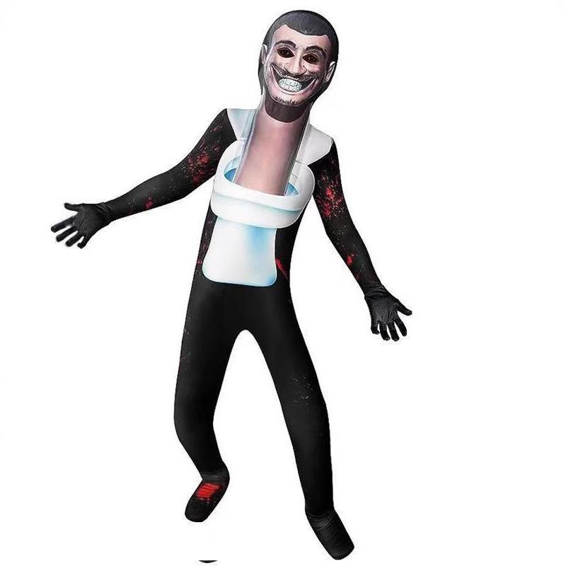 New ibidi toilet costume halloween toilet man surveillance man onesie game funny suit