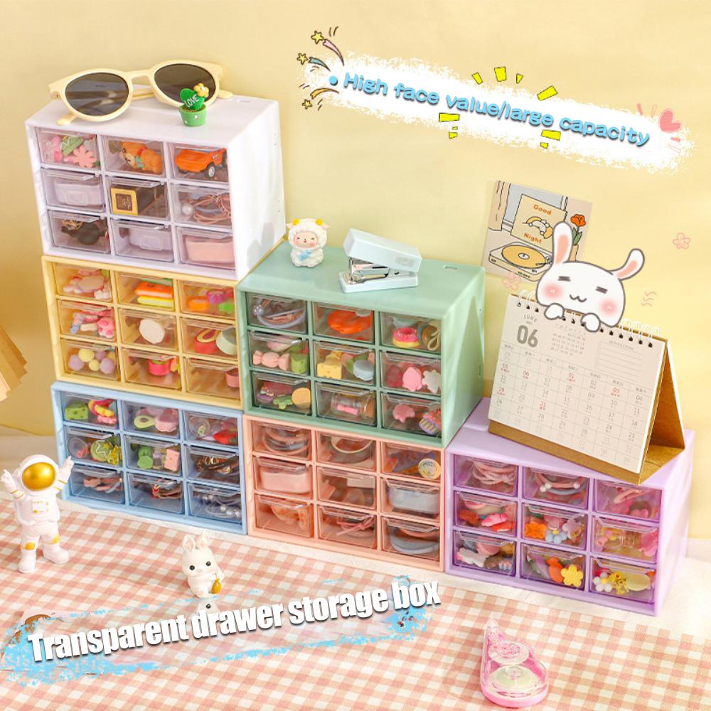 Transparente Desktop-Schreibwaren-Aufbewahrungsbox Schubladenregal Mehrschichtiger Organizer Schreibtisch Schmuck Kosmetik Aufbewahrungsboxen Home-Organisatoren