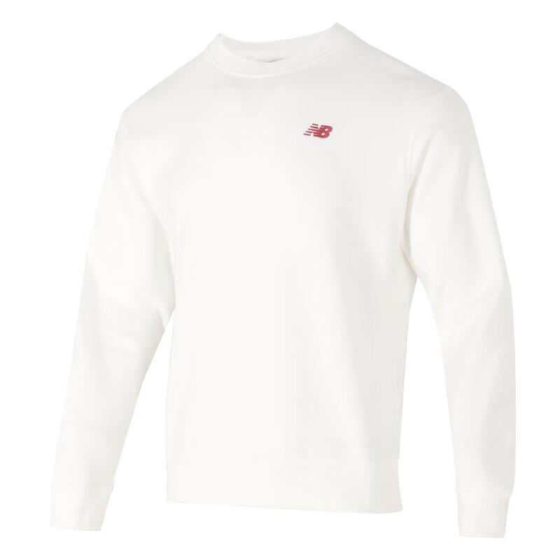 New Balance Sweatshirts Men s White Crew Neck Moderate MT53809-SST 2XL