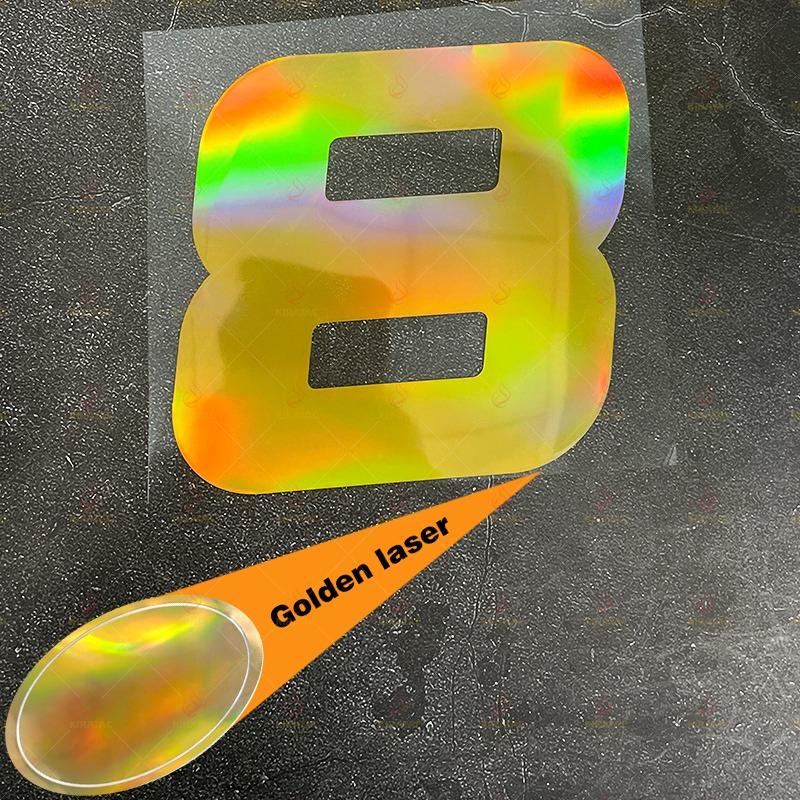 1 Stück Gold Laser Motorrad Nummernaufkleber für Umbau Motorrad Kraftstofftank Helm Kotflügel Autoscheiben Wasserdichte Vinyl Aufkleber
