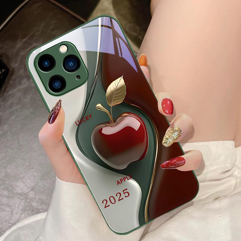 

Олійний живопис яблук для iPhone 16 Pro Max 15 Pro 14 13 12 Mini 11 XS Max XR 7 8 Plus SE 2022 Захисний скляний чохол для телефону For iPhone 16 Pro