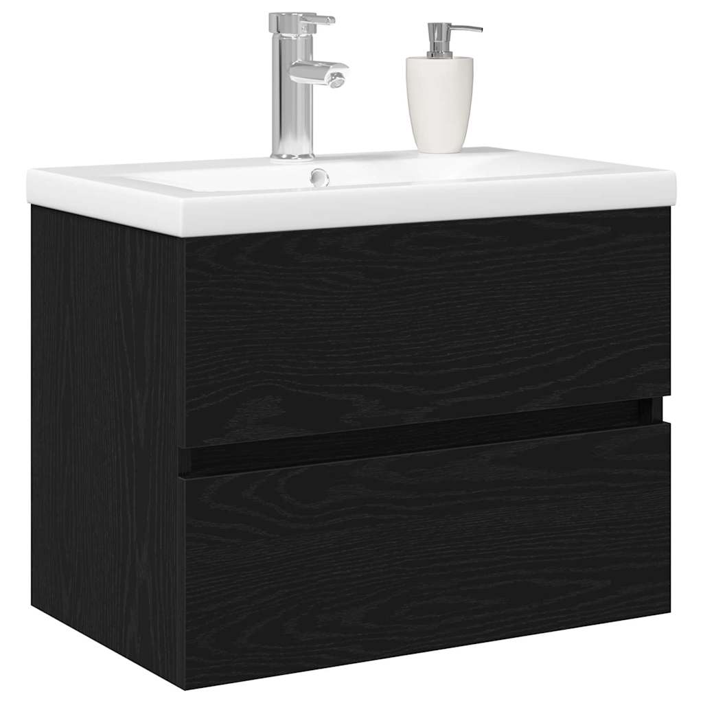 Washbasin Cabinet Black Oak Effect 60 x 39 x 62 cm