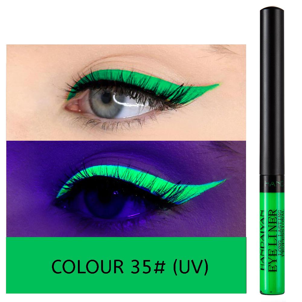 34-color Matte Quick-drying Long-lasting Non-bleeding UV Fluorescent Colored Eyeliner Liquid Pen